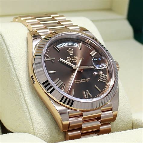 rolex day-date chocolate dial|rolex day date 40 everose.